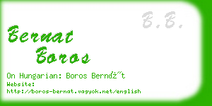 bernat boros business card